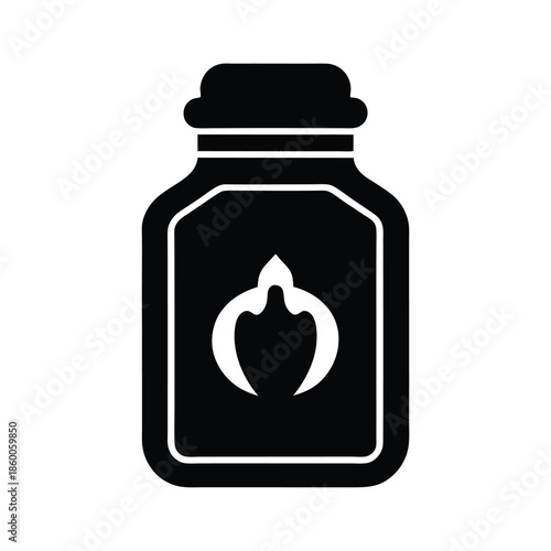 Paprika Spice Jar Icon Vector Illustration