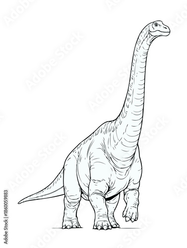 Brachiosaurus Long Neck Dinosaur Illustration