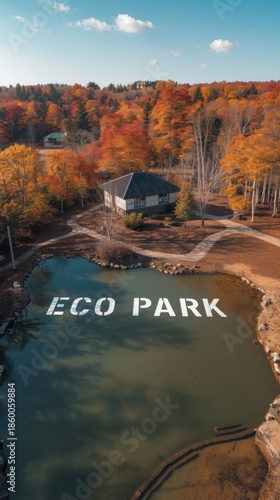 Autumnal eco park landscape