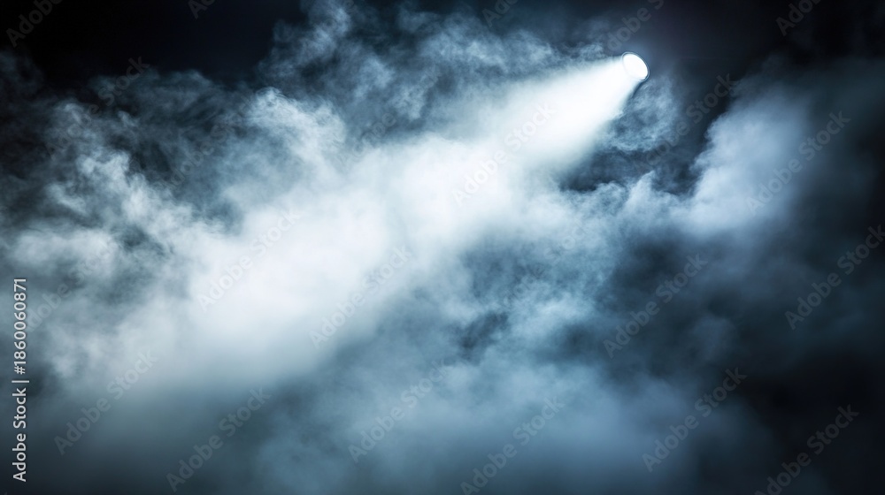 Obraz premium microbial. A single beam of white light cutting through a dark space with subtle silhouettes. wellbeing guides, coaching materials, designed for coaching and self-improvement content.