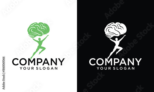 Creative human tech logo creative design concept arrow profit finance digital connect brain