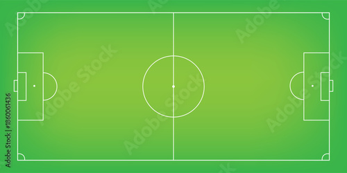 Football fields top view. Soccer grass fields with chalk lines. Green grass field background. Vector Football - Soccer Field. Scheme and marking of the football field, soccer field.eps10