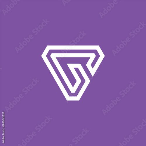 Modern abstract geometric letter G logo design, symbolizing strength, progress, and unique identity in a sleek, professional vector graphic