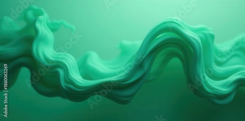 Fluid green-teal smoke blends, dynamic swirling motion, mesmerizing abstract , fantasy, magic, mist