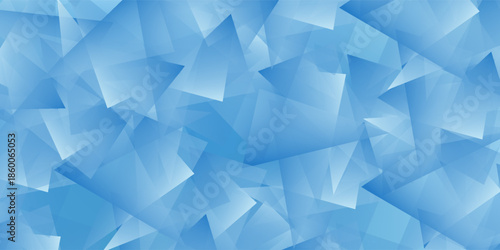 Art background design with layers of textured white transparent material in triangle diamond and squares shapes in random geometric simple abstract design