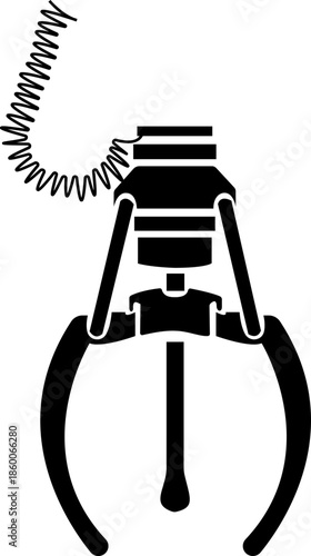 crane claw machine icon of arcade grabber toy symbols of flat line vector illustrations, add claw, gripper, catcher, pickup device, black