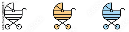 Baby Carriage icon vector. infant transport symbol. vector illustration.