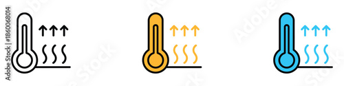 Temperature and thermal process icon vector. heat measurement and environmental change symbol. vector illustration.