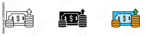 Investment icon vector. increasing money and positive investment returns symbol. vector illustration.