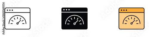 Page speed icon vector. digital analytics and optimization tools symbol. vector illustration.