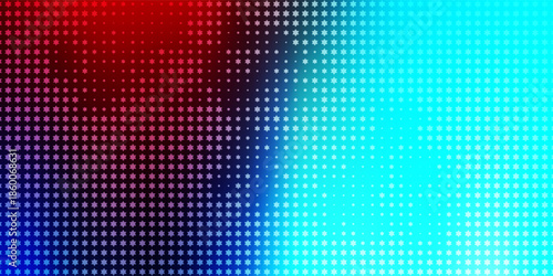 Abstract colorful background featuring a repeating star halftone pattern with a smooth gradient transition from red and purple tones to bright cyan and blue.