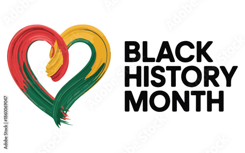Vibrant heart symbolizing Black History Month celebration