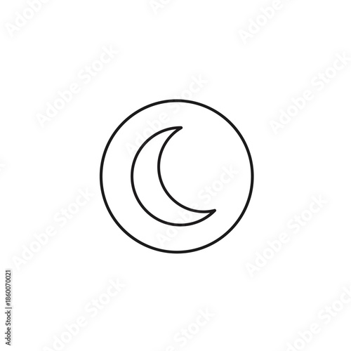 Illustration of crescent moon isolated on white background
