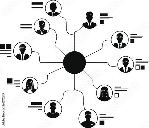 Central hub connecting diverse professionals