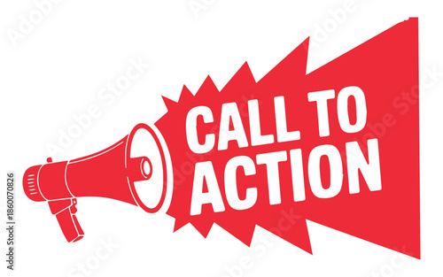 Bold call to action megaphone announcement