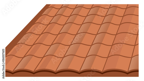 Orange tiled roof vector clay tiles architectural design element