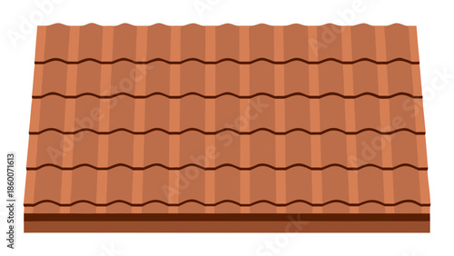 Orange terra cotta clay roof tiles pattern vector illustration for design and architecture