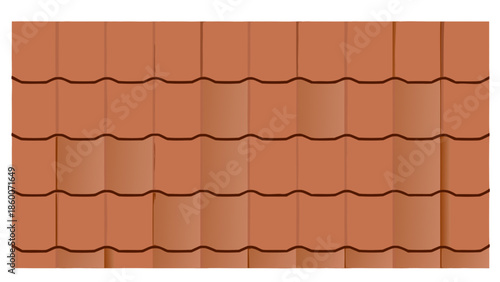 Seamless terracotta roof tiles pattern vector, clay tiles for architecture and design