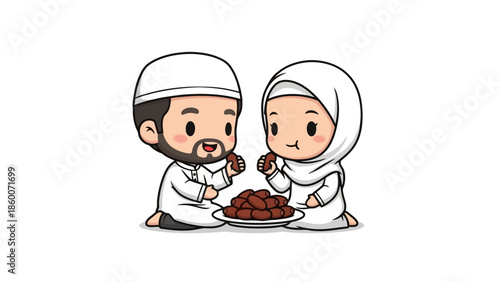 Family Celebrating Eid with Traditional Sweets in a Cultural Celebration