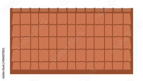 Orange clay textured traditional roof tiles vector illustration