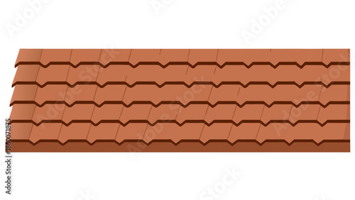 Traditional tiled roof pattern illustration with clay tiles