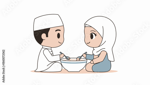 Religious Ceremony with Children in Traditional Attire for Community Celebration