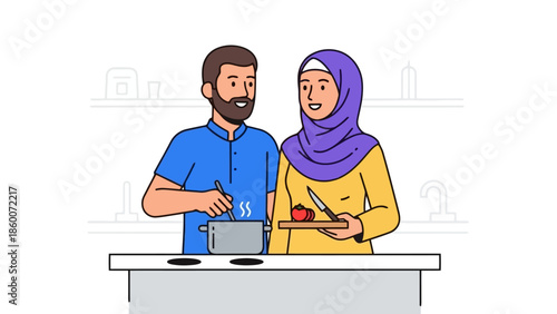 Two diverse women preparing a meal together in a modern kitchen