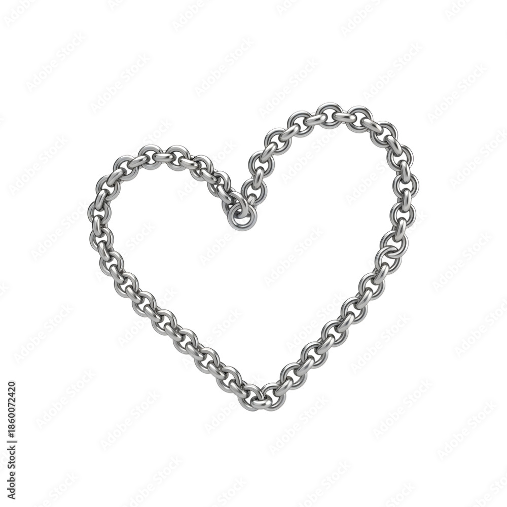 Fototapeta premium Happy valentines day heart shaped chain necklace on black background