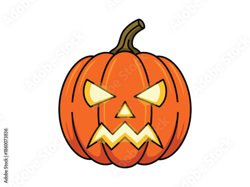 Spooky Pumpkin Vector Illustration for Halloween