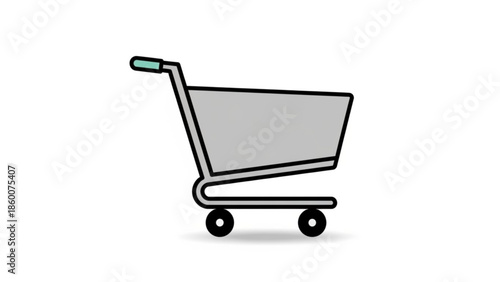 Simple shopping cart icon a flat vector illustration representing e-commerce and retail isolated on a white background