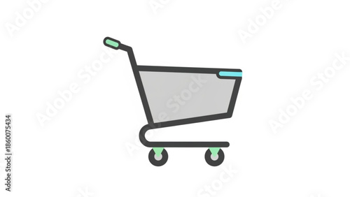 Simple shopping cart icon a flat vector illustration representing e-commerce and retail isolated on a white background for easy integration