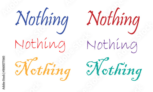 colorful Nothing text designs