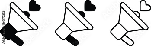 Spreading love and engagement through megaphone announcements. a communication icon set