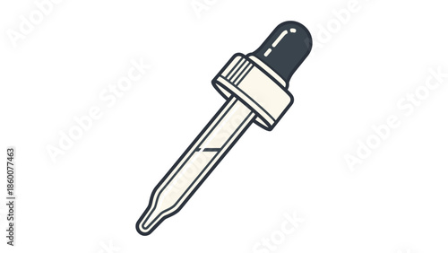 A classic illustration of a glass pipette or dropper, commonly used for dispensing essential oils, serums, or laboratory liquids.