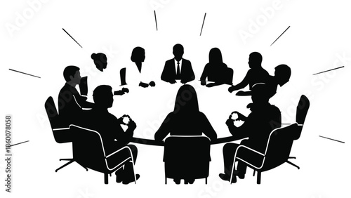 Diverse team collaborating in a bright meeting room, sharing ideas for success