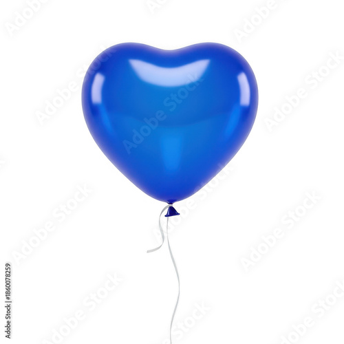 Single floating blue heart balloon