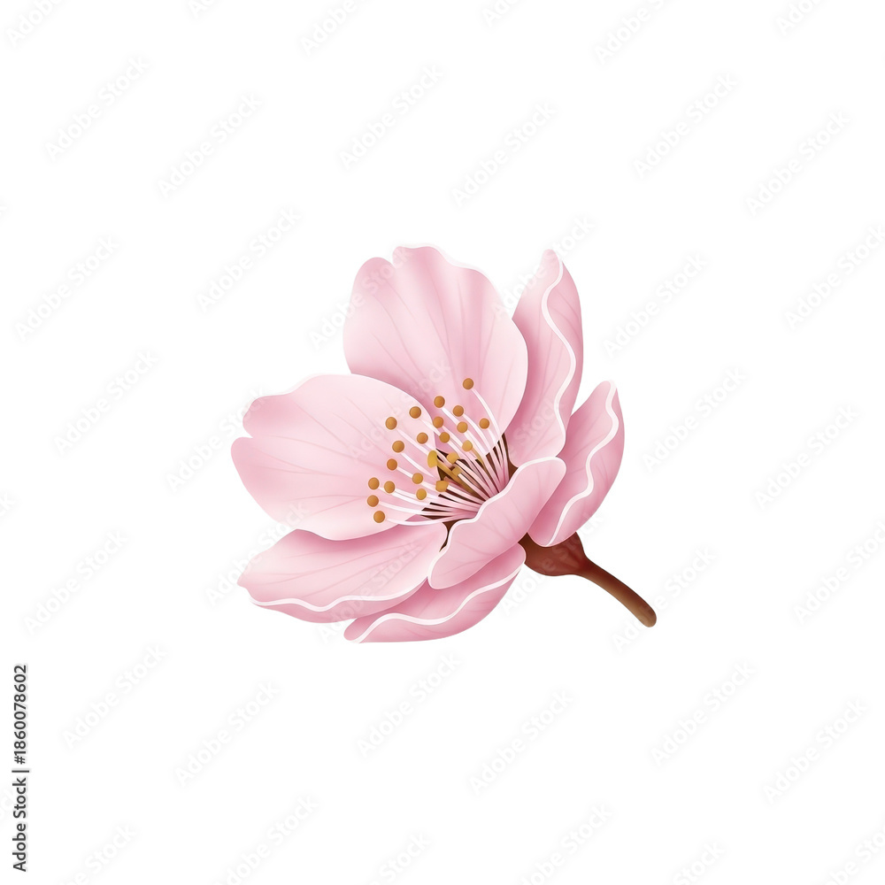 Naklejka premium A serene blossom in full bloom viewed from a close-up perspective in a natural environment