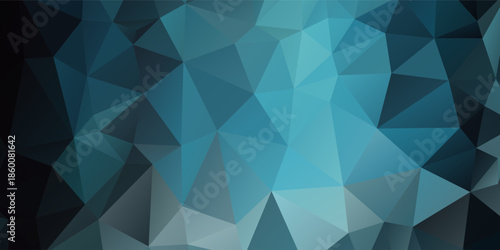 Abstract Blue Geometric Polygon Background With Faceted Triangles And Gradient Tones For Tech Design