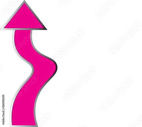 Abstract pink arrow showing growth,progress,success,up,improvement.