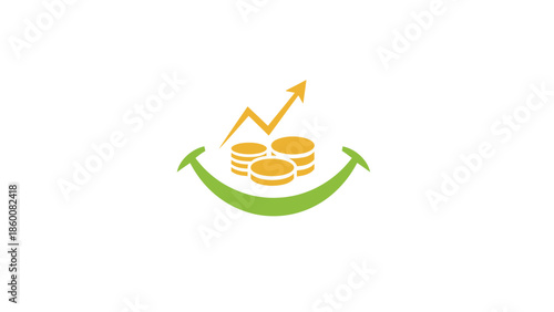 Smiling financial success concept symbolizing steady monetary growth, profitable investment opportunities, and positive wealth accumulation journey