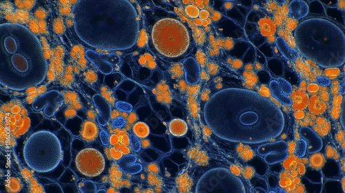Abstract blue-orange blobs