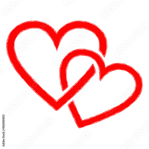 Simple red heart symbol on a white background for love and Valentine’s Day