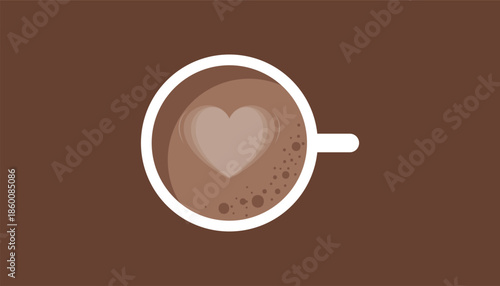 Cup of coffee with heart. background for coffee day. branding, websites, and social media. vector illustration