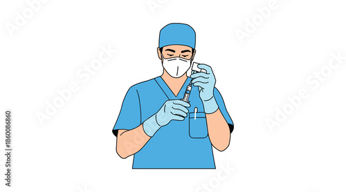 Healthcare professional using mobile phone