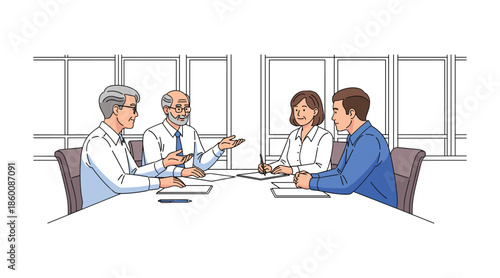Professionals engaged in a business meeting