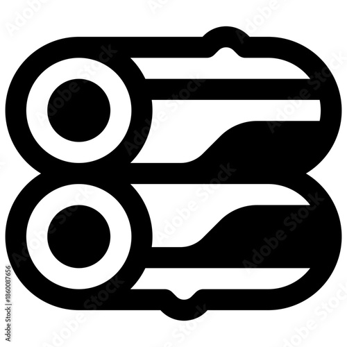 Forestry. Outlined stroke vector icon with black-filled details.