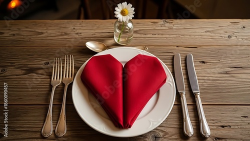 Romantic Dinner Date Table Setting Isolated background