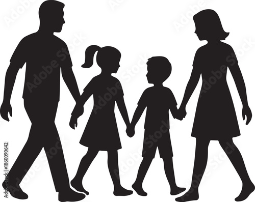 family silhouette vector