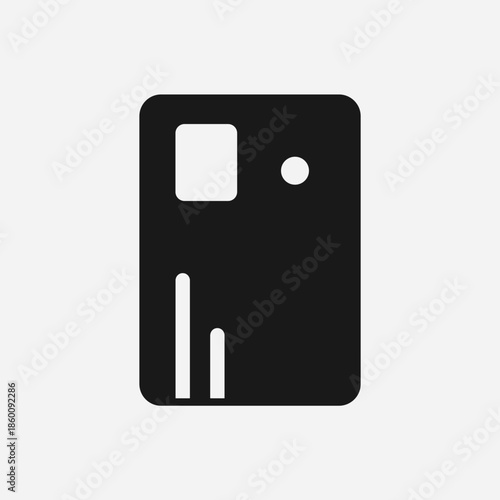 Modern Flat Design Icon of a Data Card with Abstract White Graphic Symbols
