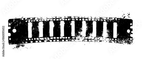 Vector modern retro vintage film strip with photographic film in retro style curved film strip